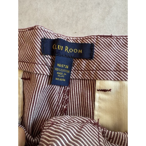 Club Room Shorts Mens 36 Burgundy White Casual Comfort - Picture 2 of 4